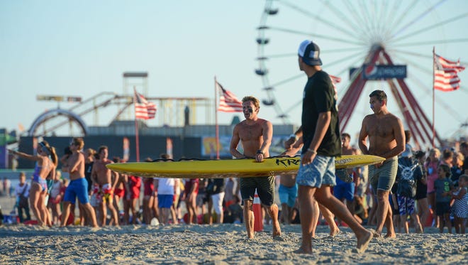 The Ocean City Beach Patrol Crew Competition was held on Sunday, July 30, 2017 on the beach near North Division Street in Ocean City, Md. 17 Crews that guard the beaches of Ocean City combined together to test their skills in a high-energy life-saving exhibition and competition.