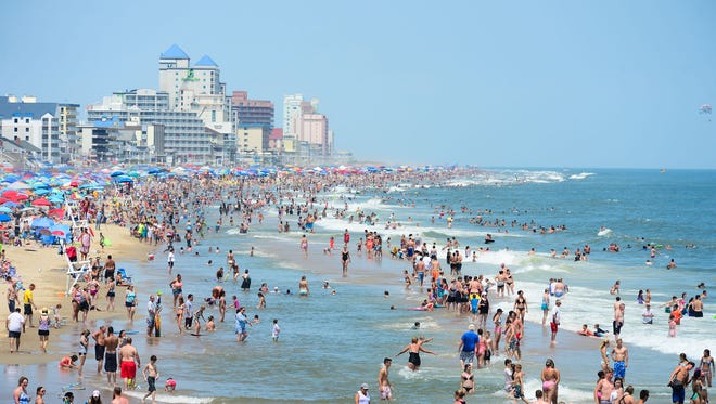 A packed beach in Ocean City on August 1, 2017.