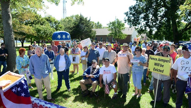 More than 100 people participate in the Sussex County Republican Committee’s “Support Our President” rally in Georgetown on Saturday, Sept. 9, 2017.