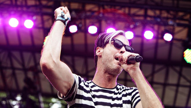 Michael Fitzpatrick of Fitz and the Tantrums performs at the inaugural Firefly Music Festival in Dover in 2012.