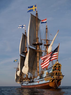 The Kalmar Nyckel is shown. It became the  state's official Tall Ship.