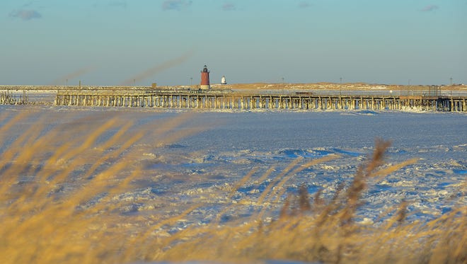 The cold temperatures have made the frozen Delaware Bay almost impassable on Friday, Jan. 5, 2018.