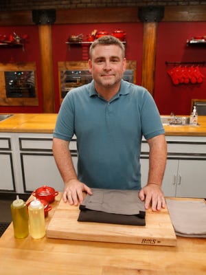 Ernest Adkins poses for a photo on the set of Food Network's Worst Cooks in America, Season 8.