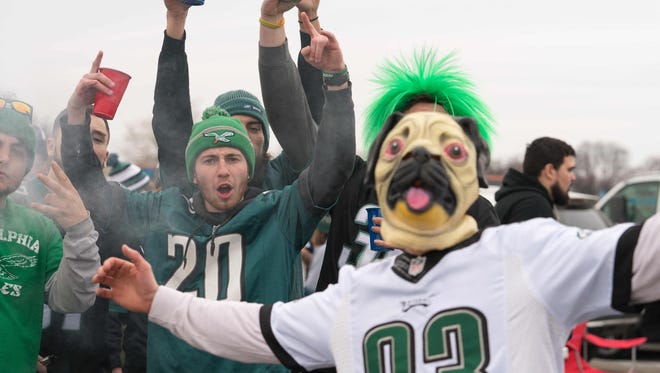Eagles fans begin their tailgating early Sunday morning as they prepare for the Philadelphia Eagles to take on the visiting Minnesota Vikings in the NFC Championship game at Lincoln Financial Field.
