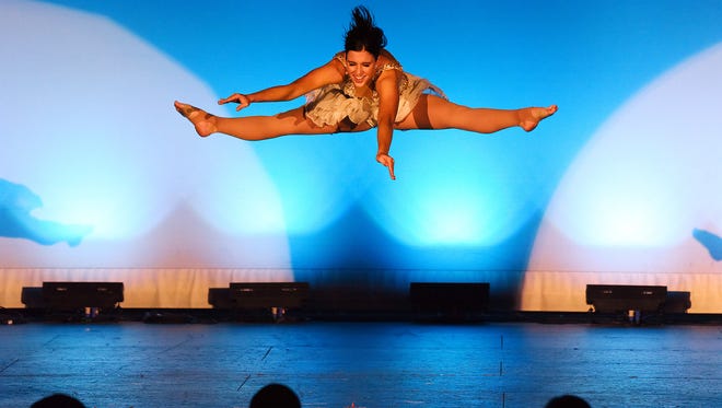 Miss Atlantic Coast Jenna Hitchen's gets some air in her talent dance routine.