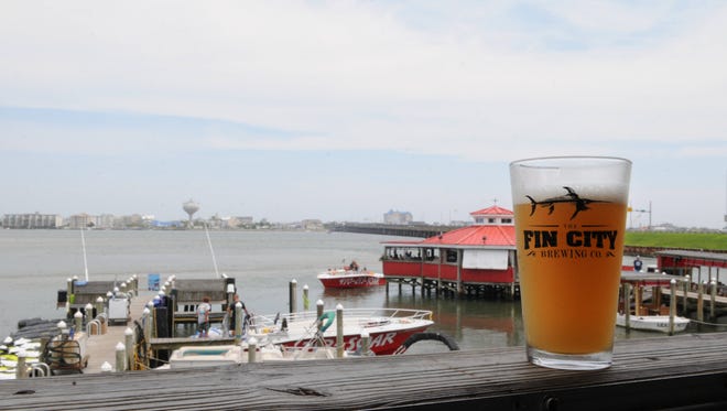 Fin City Brewing Company over looks the bay in Ocean City. Located in Hooper's Crab House.