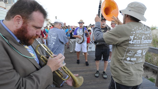 Dixieland bands provided the soundtrack for the annual Bethany Beach Jazz Funeral Monday on the boardwalk and bandstand.