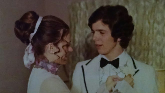Elaine (Besenfelder) Benson and Larry Benson at the Rome Free Academy Senior Ball in 1970 in New York.