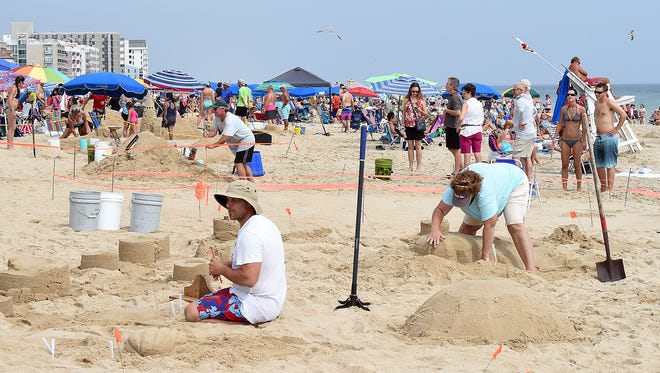 The 38th Annual Rehoboth Beach-Dewey Beach Chamber of Commerce Sandcastle Contest was held on Saturday. Participants worked to create different castles and sculptures in the sand for judging in the late afternoon at which time trophy's ail be given out.