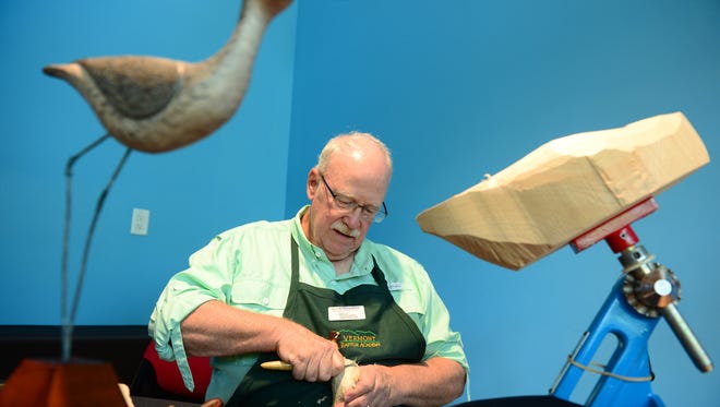 Carver Rich Smoker demonstrates his craft as The National Folk Festival introduced Chesapeake Traditions as the theme of the 2018 Maryland Traditions Folklife Area program on Tuesday, June 12, 2018 at the Ward Museum.