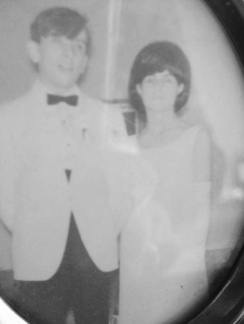 Joe Godek and Donna Gale dress up for Christina High School's 1967 prom.