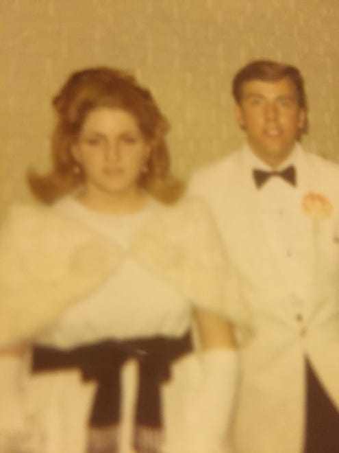 Hicksville High School class of 1969 Senior Ball in Long Island, NY. Pictured are Susan Coppola Simmons and date Ray Peters.