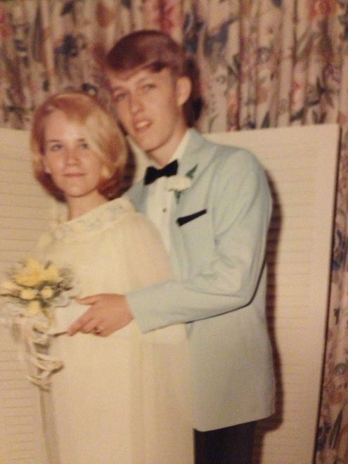 Kenny Stecher with Kerry Finch at 1967 Henry C. Conrad High School Prom at the Wilcastle Center, Wilmington, DE.