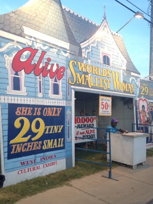 The World's Smallest Woman booth at the Delaware State Fair.