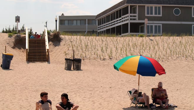 Beaches lose sand and width in the winter months. The winds change in the summer and the sand is blown back onto shore, building back up the beaches during the summer. Bethany Beach should benefit from the summer winds.