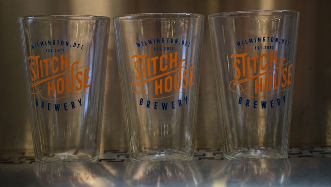 Stitch House Brewery  signature pint beer glasses.