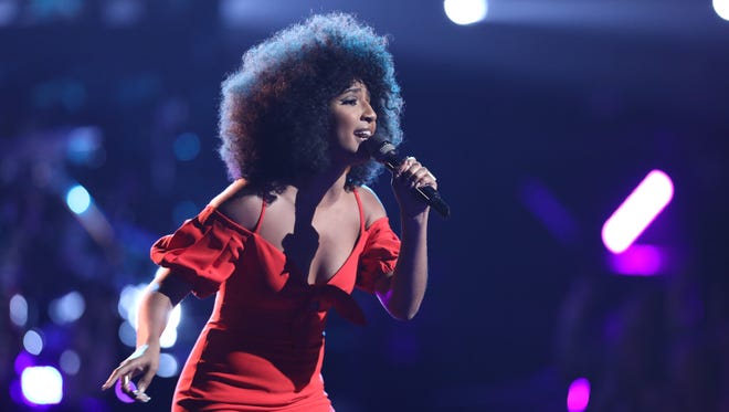Singer Kelsea Johnson performs Amy Winehouse's "You Know I'm No Good" on "The Voice" Monday night.