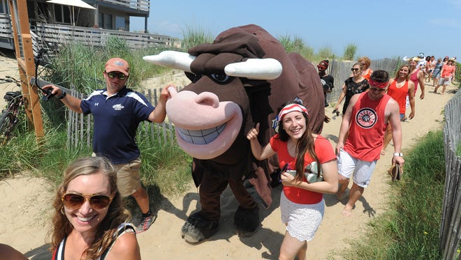 The annual Running of the Bull takes place at the Starboard in Dewey Beach.