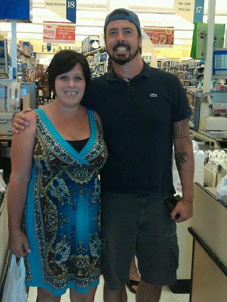 Dave Grohl with fan Melanie Littleton  in Rehoboth Beach in 2012.