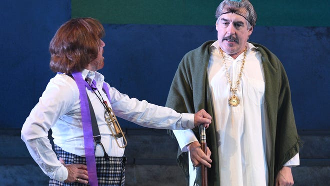 Starring in the Resident Ensemble Players' production of 'Twelfth Night' are, from left, Lee E. Ernst as Sir Toby Belch and Stephen Pelinski as Malvolio.