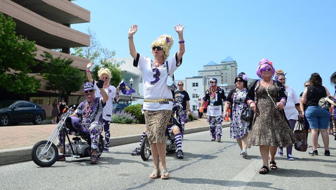 The Hon's walk the parade route during the Raven's Roost parade in Ocean City on Saturday, June 3, 2017.
