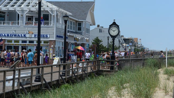 The Bethany Beach Boardwalk is crowded during this holiday week on July 3, 2017.