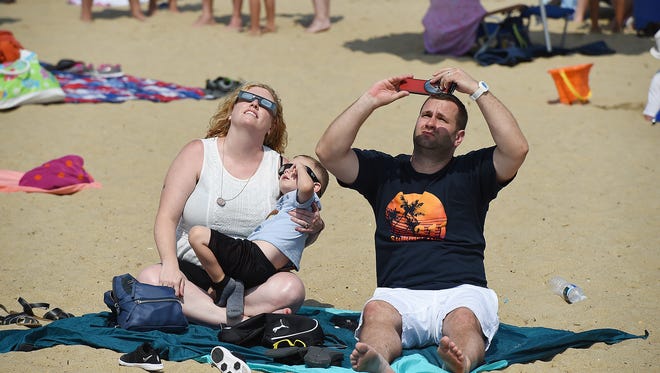 The solar eclipse was watched by many on the boardwalk at Rehoboth Beach on Monday, Aug. 21.