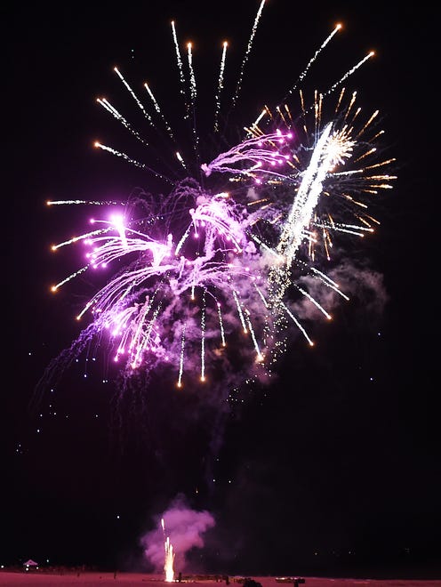 Fireworks were held in Rehoboth Beach on Sunday, July 1, on the beach with a large crowd on hand and local favorites The Funsters  playing at the bandstand.