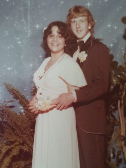 Lisa and Jeff (who didn't want their last names used) at the 1978 senior prom for Delcastle Technical High School
