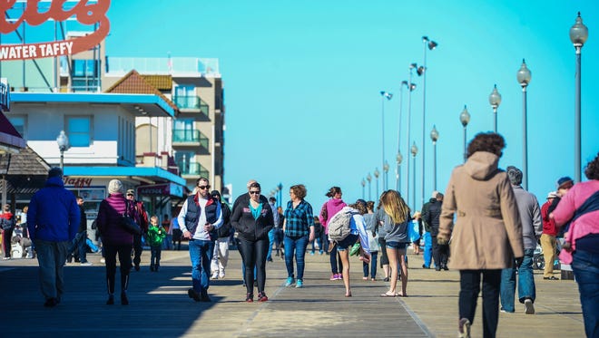 The Rehoboth Beach boardwalk was bustling Monday, Feb. 20, for Presidents Day.