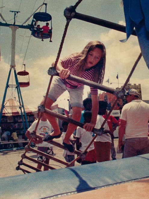 1990: Amanda Sherwood, of Hartly, works her way up a rope ladder at the fair. See more vintage images of the Delaware State Fair.