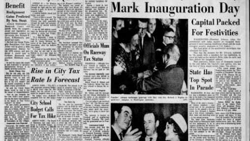 1965: Ritual, gaiety, security mark inauguration day.