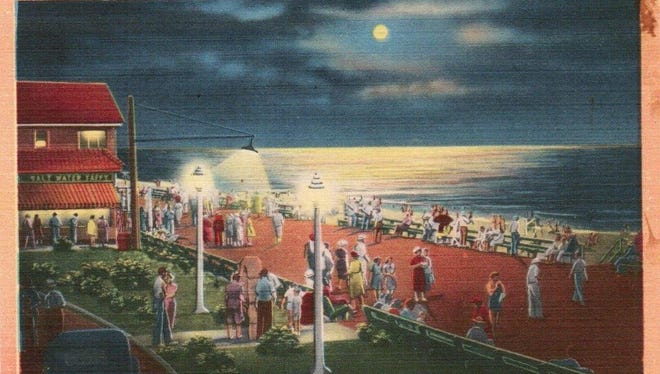 Rehoboth Beach boardwalk postcard.