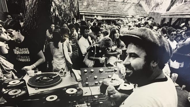 Joe Bak of Nardo's Rock n' Roll played records (this was when they were still called records -- not vinyl) at the Bottle and Cork jam session in 1982.
