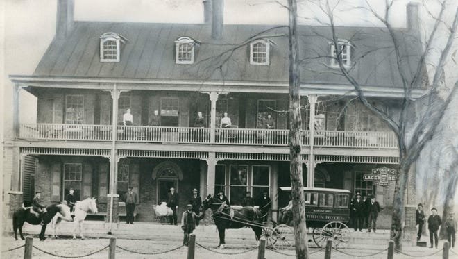 The Brick Hotel in Georgetown, circa 1870.