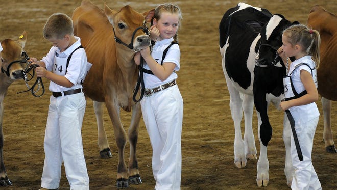 2012: Competitors with their entries for judging at the Junior Dairy Show. See more vintage images of the Delaware State Fair.