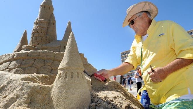 Darryl O'Conner from Dewey Beach works on his castle as Great weather had many beach artists attend the Rehoboth Beach-Dewey Beach Chamber of Commerce's Annual Sandcastle Contest held on the beach at Brooklyn Avenue in Rehoboth Beach on Saturday September 9th.
Special to the Daily Times / CHUCK SNYDER