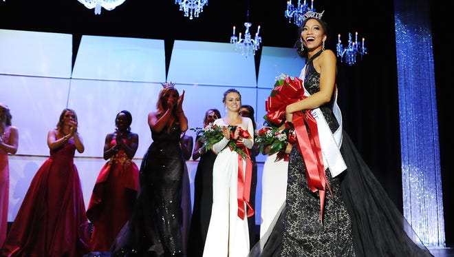 Chelsea Bruce, Miss Newark, walks the stage after being crowned Miss Delaware 2017.