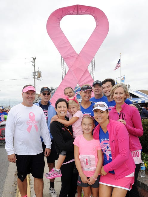 Steve "Monty" Montgomery co-owner of the Starboard in Dewey Beach  with his family at Dewey Goes Pink Fundraiser at the restaurant along Coastal Highway and Saulsbury Street.
Special to the News Journal / CHUCK SNYDER