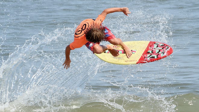 Lucas Fink compete's in the Jr.Mens Division as Dewey Beach was the site of the Zap Amateur Skimboarding World Championships held on Saturday & Sunday August 9th and 10th with over 200 competitors from around the world competing in several divisions for the honors.