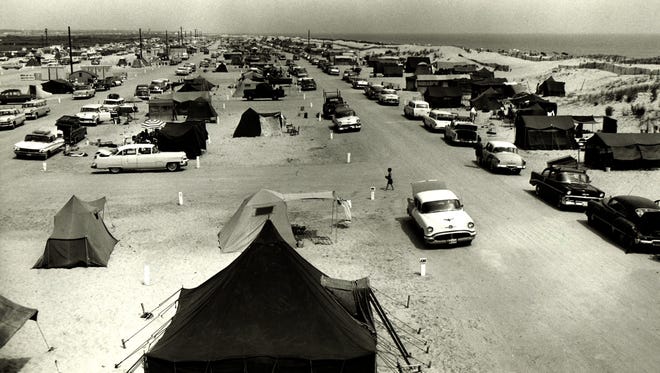 This vintage photo provided by Delaware Seashore State Park shows the camping area north of the Indian River Inlet in August 1960.
