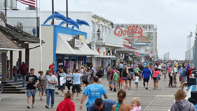 Visitors took to walking on the boardwalk on Saturday, July 29, 2017.