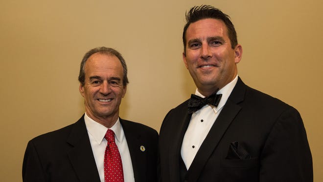 Wicomico County Executive Bob Culver and Wicomico Circuit Court Judge Matt Maciarello at the Sensational Sesquicentennial gala at Salisbury University on Saturday, Sept. 16, 2017.