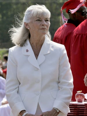 Smyrna Superintendent Deborah Wicks watches as 355 seniors graduate in May 2016. Wicks, who has been with the school district for 40 years, recently announced she is retiring.