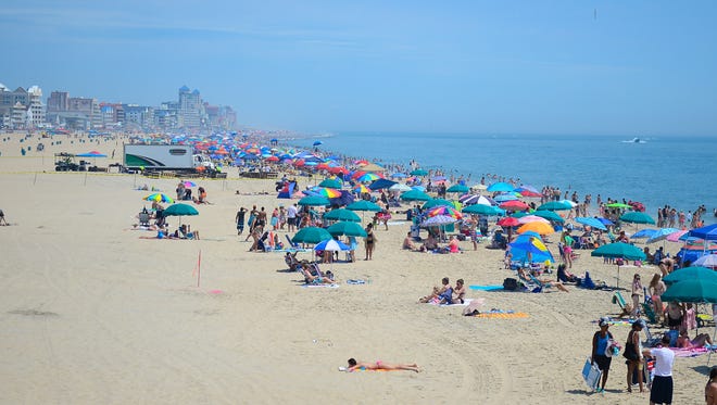 The beaches in Ocean City, Md. are full of swimmers and vacationers during the holiday week on July 3, 2017.