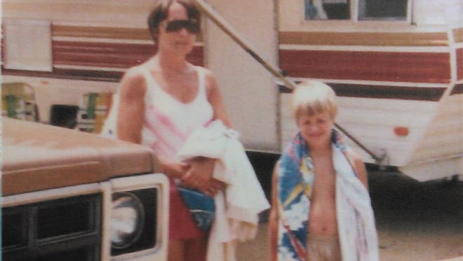 Marie Galbraith (left) and Mark Galbraith at the South Inlet Campground in 1978.