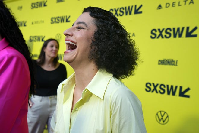 Actress and comedian Ilana Glazer does interviews on the red carpet during the Babes world premiere Saturday, March 9, 2024, at The Paramount Theatre during SXSW. Babes stars Glazer and Michelle Buteau and is directed by Pamela Adlon