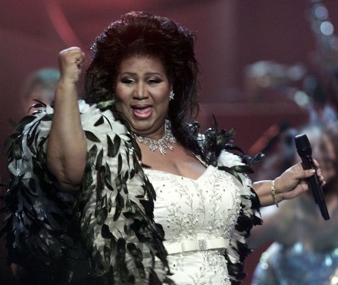 Aretha Franklin the "Queen of Soul," performs during the "VH1 Divas 2001: The One and Only Aretha Franklin" tribute Tuesday, April 10, 2001, in New York. The special tribute will also feature Mary J. Blige, Jill Scott, Cella Cruz, Marc Anthony and Kid Rock.