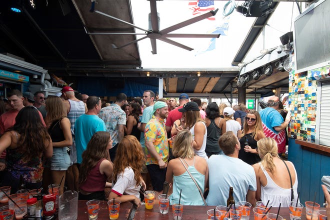 Labor day crowd at the Starboard in Dewey Beach.