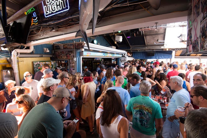 Labor day crowd at the Starboard in Dewey Beach.